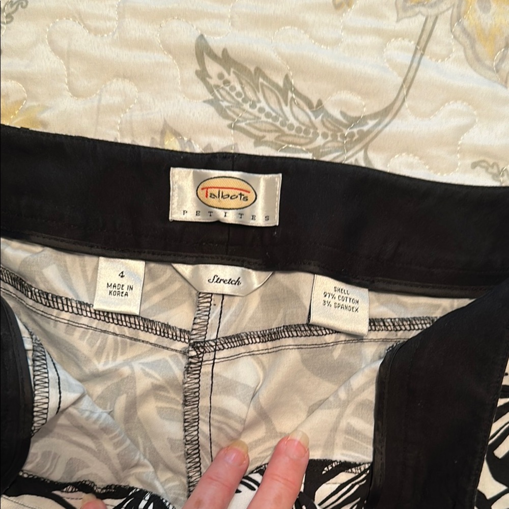 Talbots Monochrome Leaf Pattern Pants - image 4